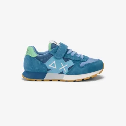 Fashion Sneaker Boy's Jaki Bicolor in suede e nylon avio e avio scuro Bambino Scarpe|Bambino