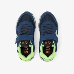 Hot Sneaker Boy's Jaki Fluo in mesh blu navy Bambino Scarpe|Bambino