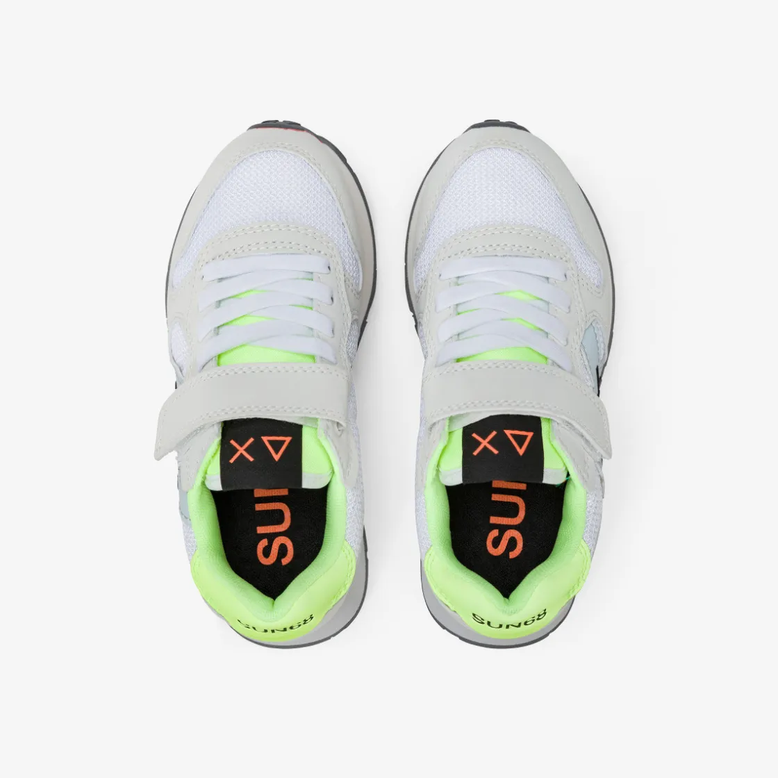 Fashion Sneaker Boy's Jaki Fluo in mesh bianca Bambino Scarpe|Bambino