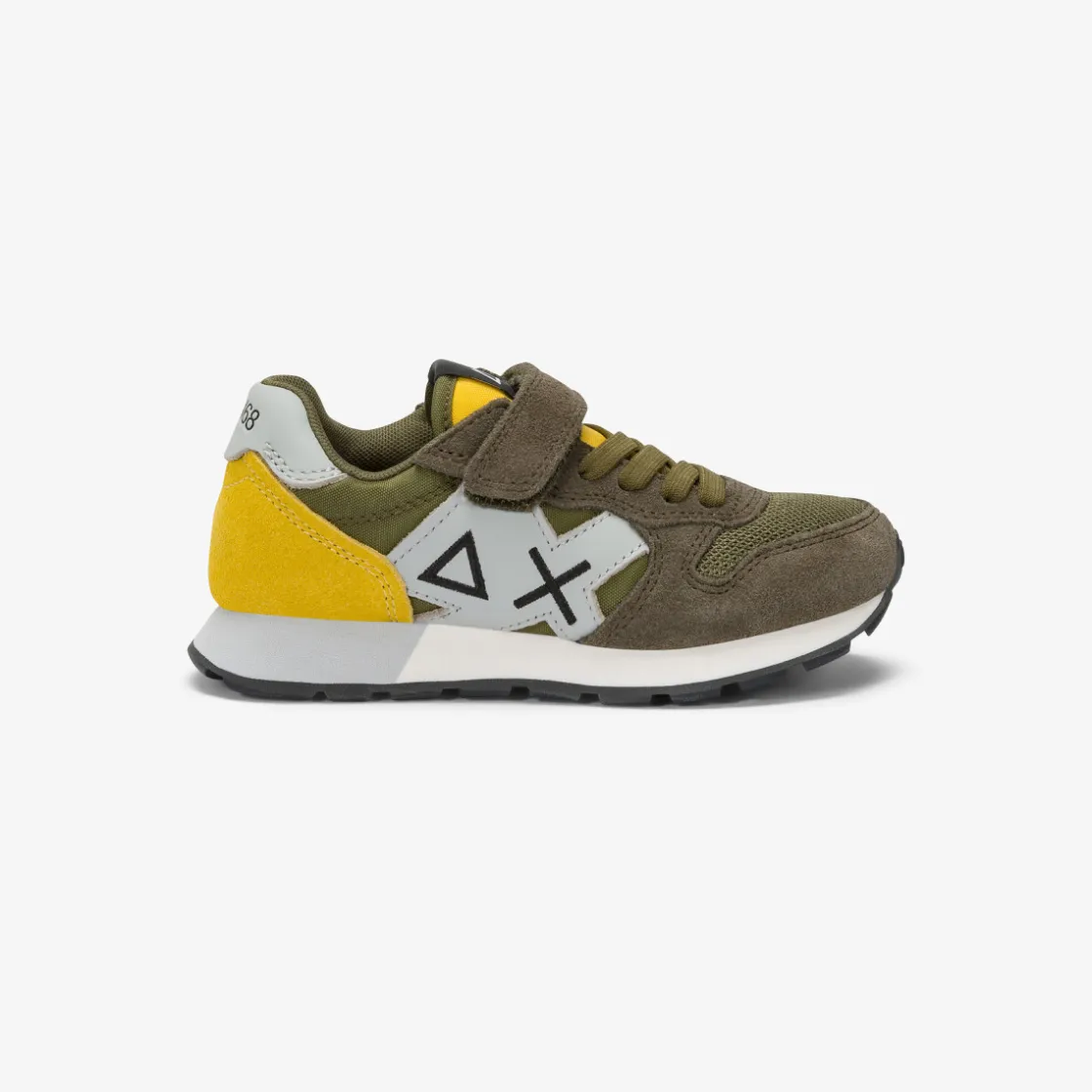 Fashion Sneaker Boy's Jaki in suede e nylon verde militare Bambino Scarpe|Bambino
