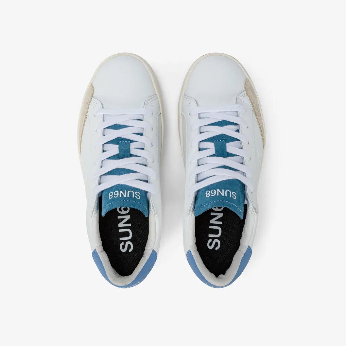 New Sneaker Boy's Street in pelle bianca e avio Bambino Scarpe|Bambino
