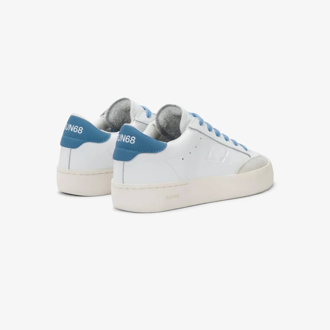 Outlet Sneaker Boy's Street in pelle bianco panna e avio scuro Bambino Scarpe|Bambino