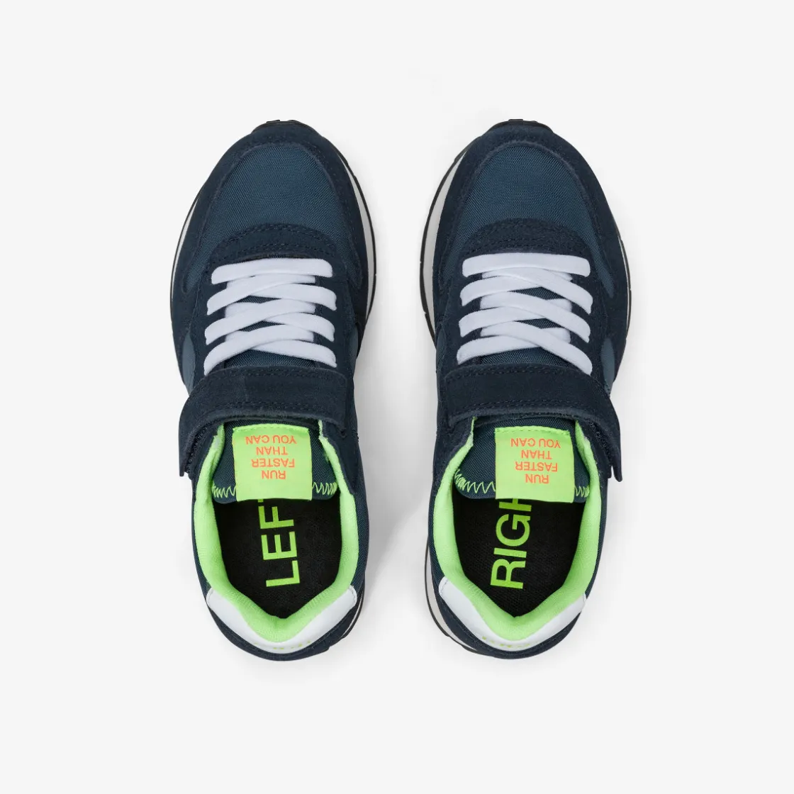 Sale Sneaker Boy's Tom Fluo in nylon e suede blu navy Bambino Scarpe|Bambino