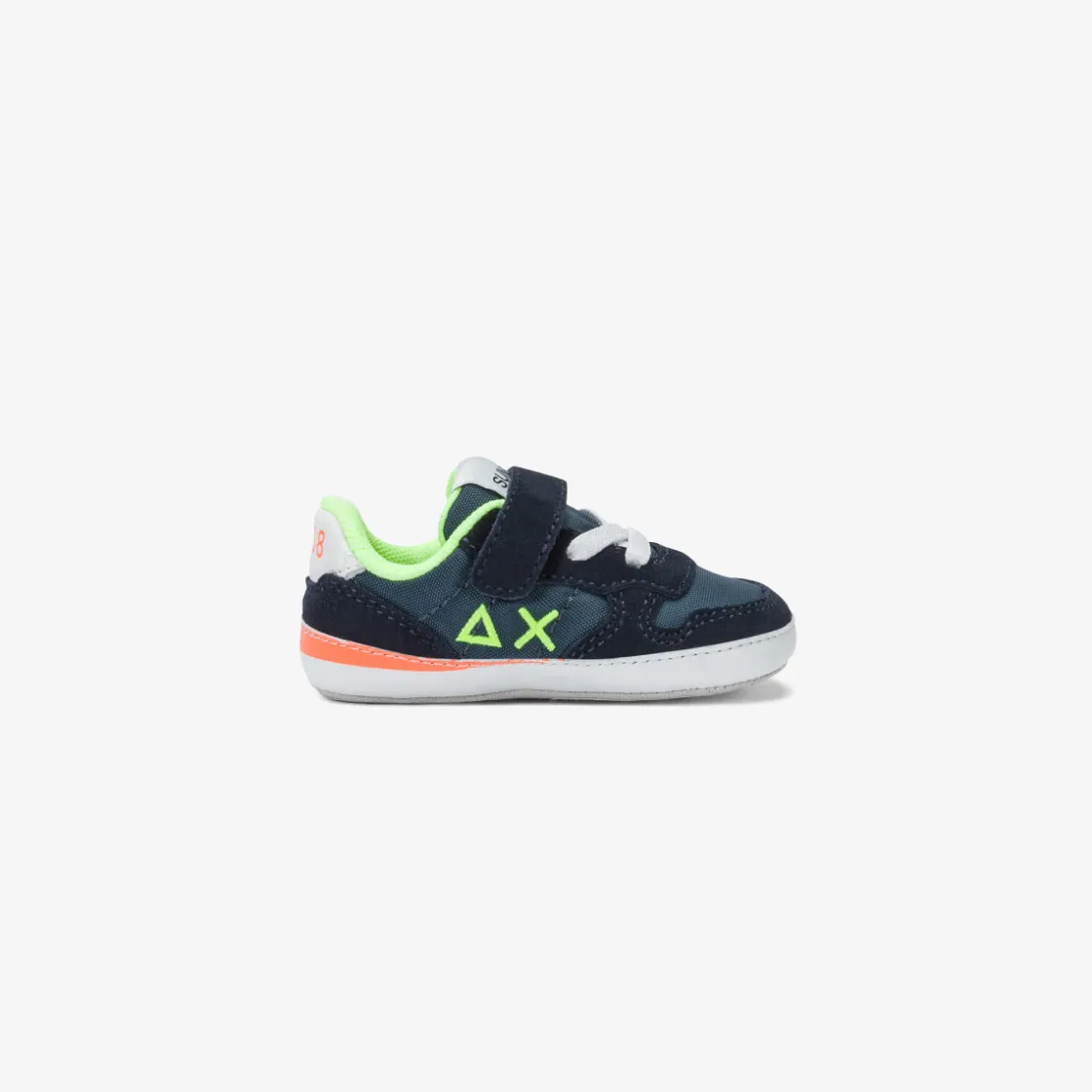 Fashion Sneaker Boy's Tom Fluo in nylon e suede blu navy Bambino Scarpe|Bambino