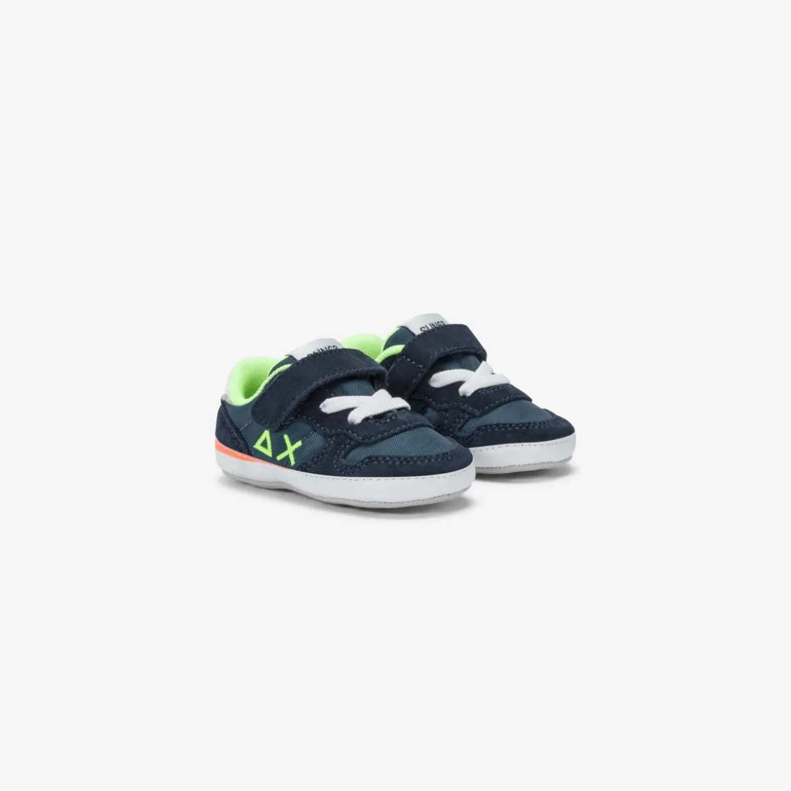 Fashion Sneaker Boy's Tom Fluo in nylon e suede blu navy Bambino Scarpe|Bambino