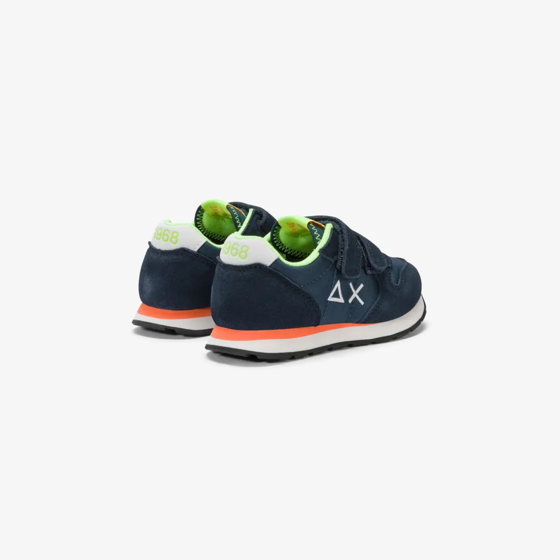 Fashion Sneaker Boy's Tom Fluo in nylon e suede blu navy Bambino Scarpe|Bambino