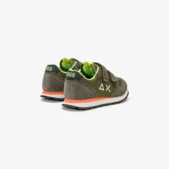 Discount Sneaker Boy's Tom Fluo in nylon e suede verde militare Bambino Scarpe|Bambino