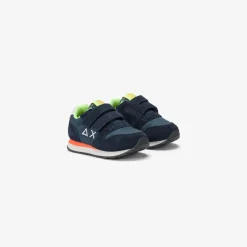 Hot Sneaker Boy's Tom Fluo in nylon e suede blu navy Bambino Scarpe|Bambino