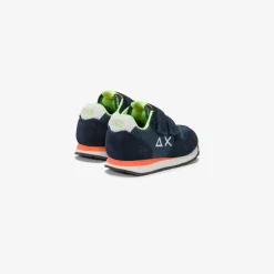 Hot Sneaker Boy's Tom Fluo in nylon e suede blu navy Bambino Scarpe|Bambino