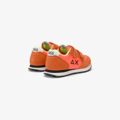 Outlet Sneaker Boy's Tom in nylon e suede arancio fluo Bambino Scarpe|Bambino