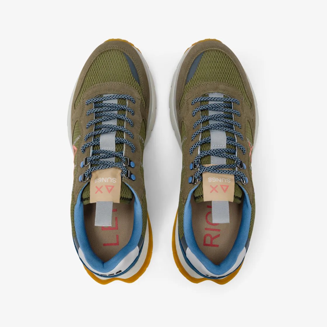 Hot Sneaker Fire & Camping in suede e mesh verde militare Uomo Scarpe|Uomo