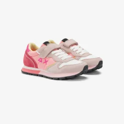 New Sneaker Girl's Ally Color Explosion in suede e nylon porcellana Bambina