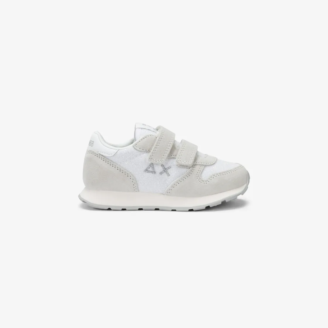 Online Sneaker Girl's Ally Glitter in suede e tessuto bianco Bambina