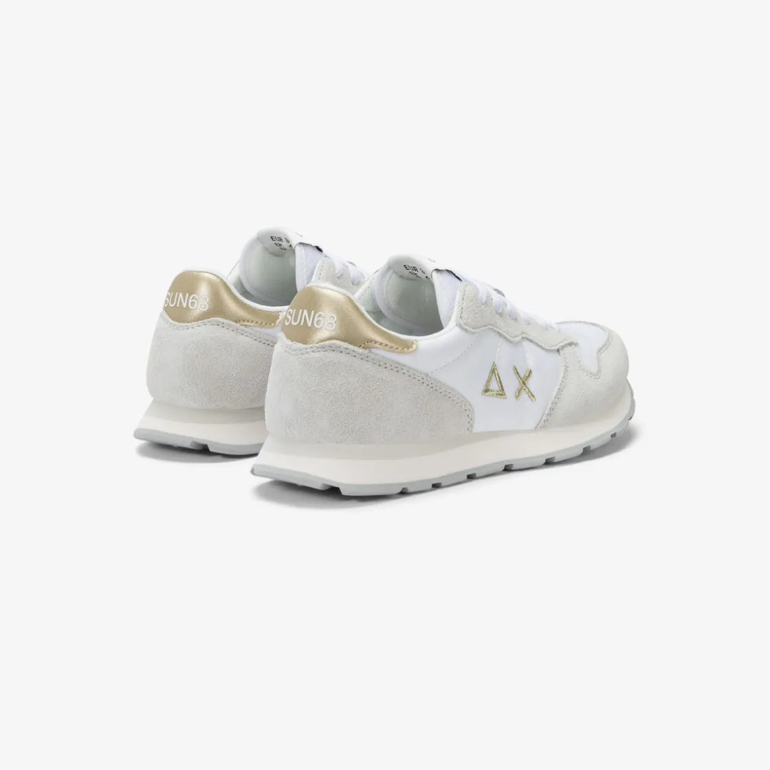 Fashion Sneaker Girl's Ally Gold Silver in suede e nylon bianco Bambina