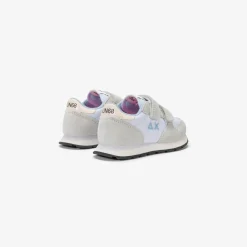 Clearance Sneaker Girl's Ally in suede e nylon bianco Bambina