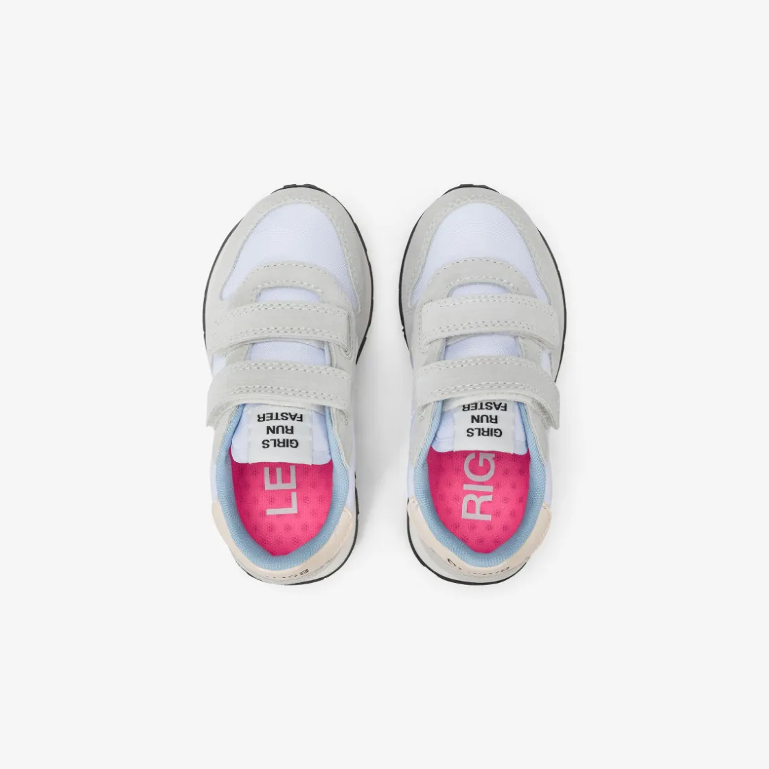 Clearance Sneaker Girl's Ally in suede e nylon bianco Bambina