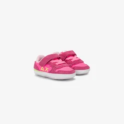 Fashion Sneaker Girl's Ally in suede e nylon fucsia fluo Bambina