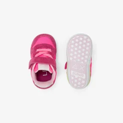 Fashion Sneaker Girl's Ally in suede e nylon fucsia fluo Bambina