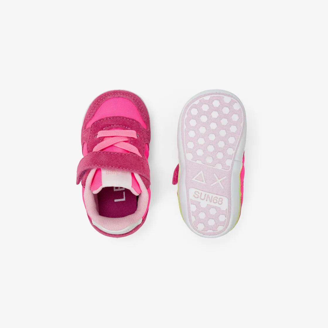 Fashion Sneaker Girl's Ally in suede e nylon fucsia fluo Bambina