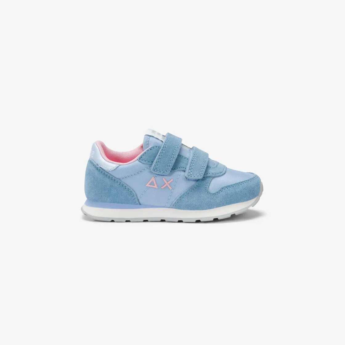 Outlet Sneaker Girl's Ally in suede e nylon azzurro Bambina