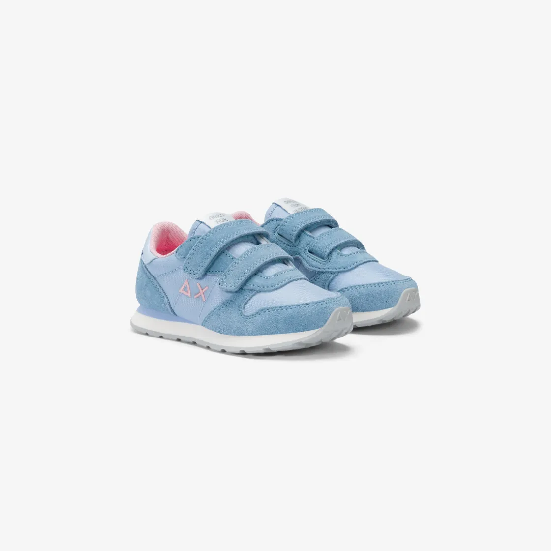 Outlet Sneaker Girl's Ally in suede e nylon azzurro Bambina