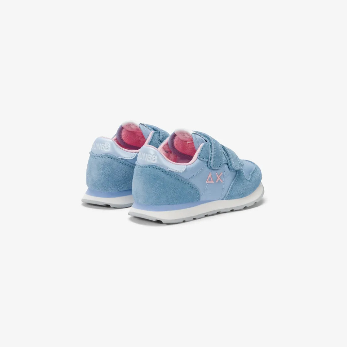 Outlet Sneaker Girl's Ally in suede e nylon azzurro Bambina