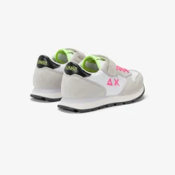 Best Sneaker Girl's Ally in suede e nylon bianco e fucsia fluo Bambina
