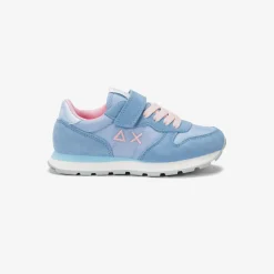 Sale Sneaker Girl's Ally in suede e nylon azzurro Bambina