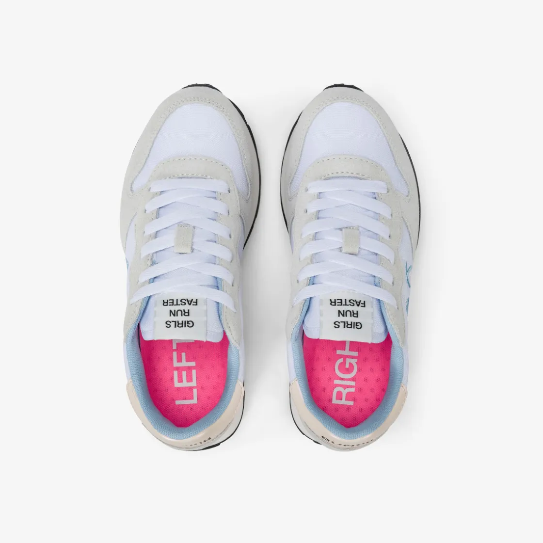 Clearance Sneaker Girl's Ally in suede e nylon bianco Bambina