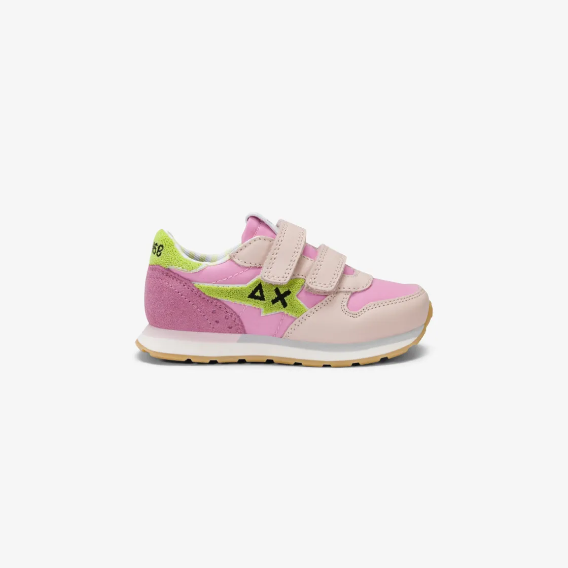 Fashion Sneaker Girl's Big Stargirl Sponge in pelle e nylon rosa Bambina