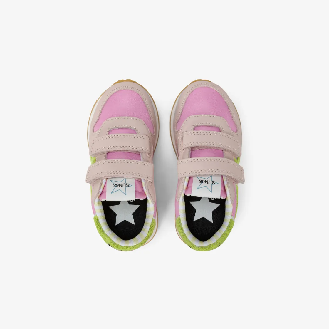 Fashion Sneaker Girl's Big Stargirl Sponge in pelle e nylon rosa Bambina