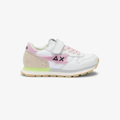Sale Sneaker Girl's Big Stargirl Sponge in pelle e nylon bianco e rosa Bambina
