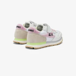 Sale Sneaker Girl's Big Stargirl Sponge in pelle e nylon bianco e rosa Bambina