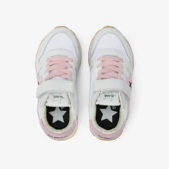 Sale Sneaker Girl's Big Stargirl Sponge in pelle e nylon bianco e rosa Bambina