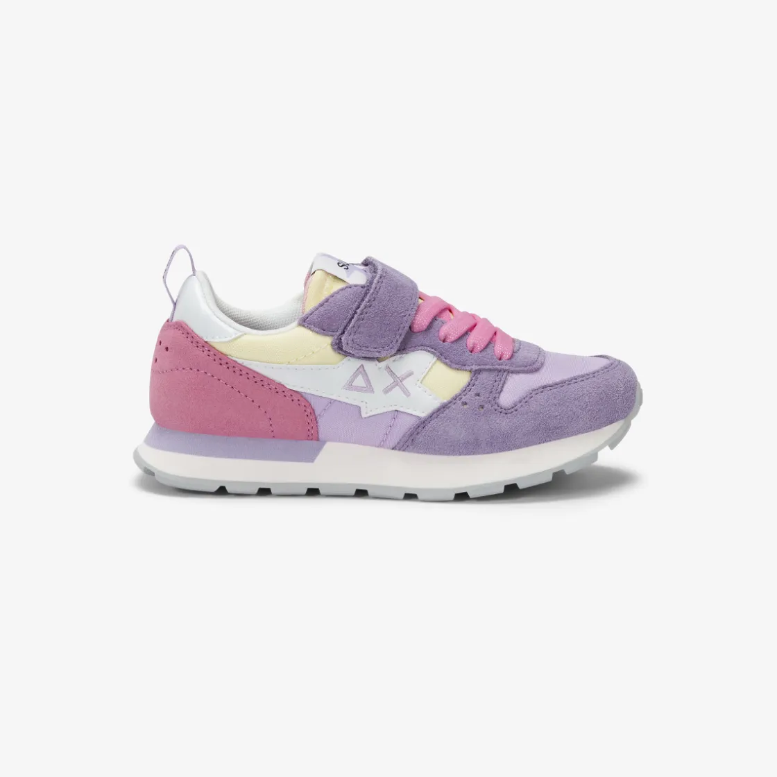Discount Sneaker Girl's Stargirl Multicolor in suede e nylon lilla Bambina