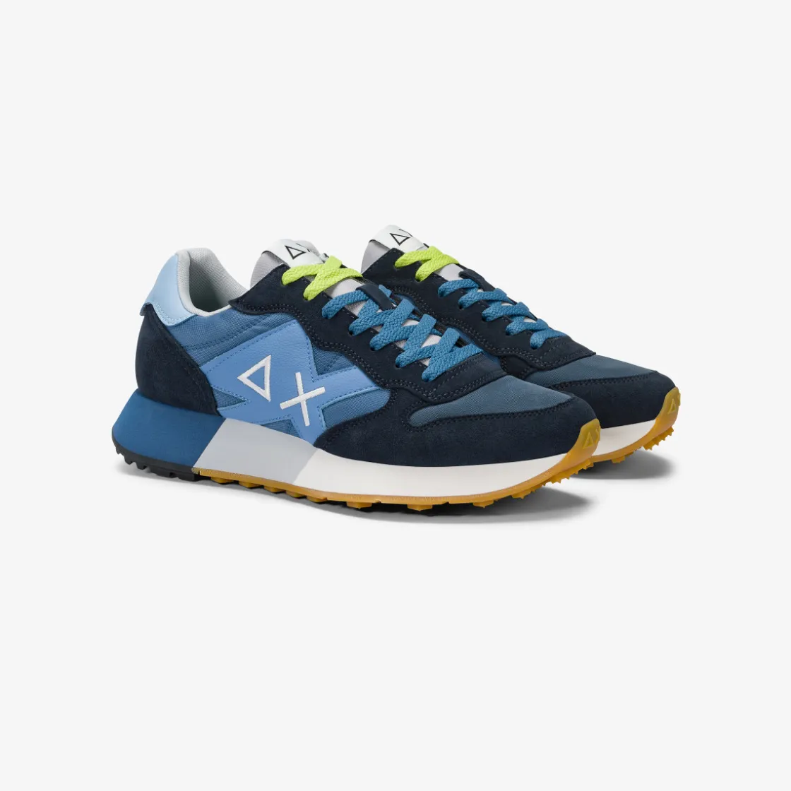 Fashion Sneaker Jaki Bicolor in nylon e suede blu navy e avio scuro Uomo Scarpe|Uomo