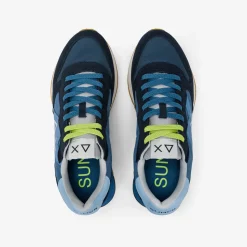 Fashion Sneaker Jaki Bicolor in nylon e suede blu navy e avio scuro Uomo Scarpe|Uomo
