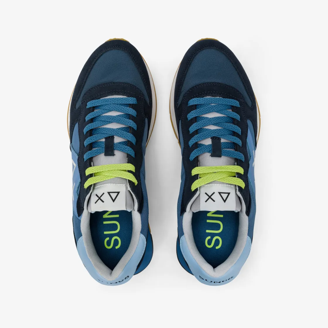 Fashion Sneaker Jaki Bicolor in nylon e suede blu navy e avio scuro Uomo Scarpe|Uomo