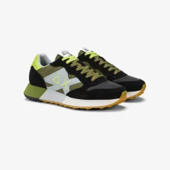 Best Sneaker Jaki Bicolor in nylon e suede nero e verde militare Uomo Scarpe|Uomo
