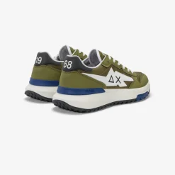 Sale Sneaker Niki in nylon e PU verde militare Uomo Scarpe|Uomo