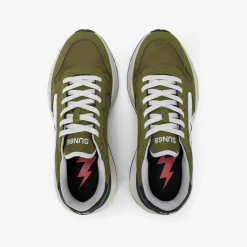 Sale Sneaker Niki in nylon e PU verde militare Uomo Scarpe|Uomo