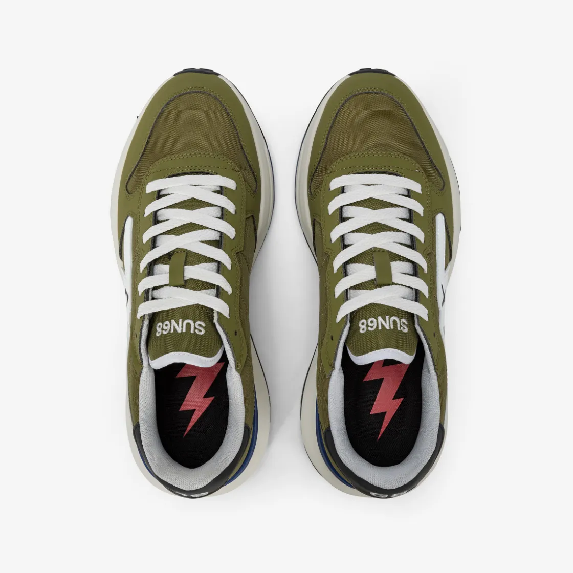 Sale Sneaker Niki in nylon e PU verde militare Uomo Scarpe|Uomo