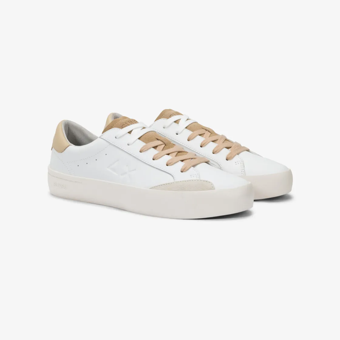 Outlet Sneaker Street in pelle bianca e beige Uomo Scarpe|Uomo