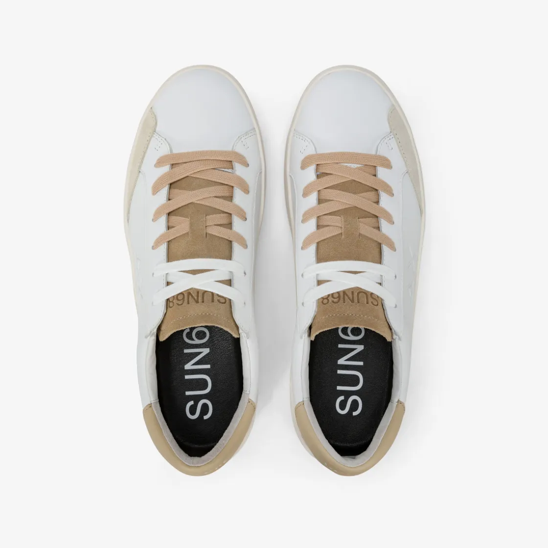 Outlet Sneaker Street in pelle bianca e beige Uomo Scarpe|Uomo