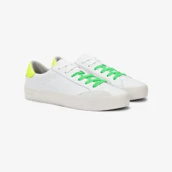 Best Sneaker Street in pelle bianca e giallo fluo Uomo Scarpe|Uomo