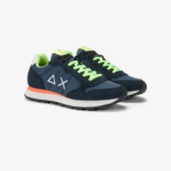 Hot Sneaker Tom Fluo in nylon e suede blu navy Uomo Scarpe|Uomo