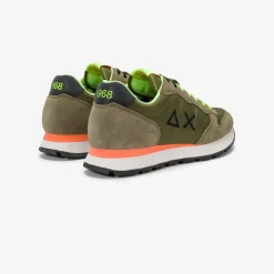 Discount Sneaker Tom Fluo in nylon e suede verde militare Uomo Scarpe|Uomo