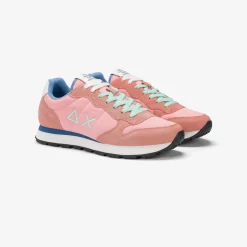 New Sneaker Tom in nylon e suede rosa fenicottero Uomo Scarpe|Uomo