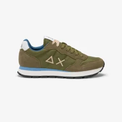 Hot Sneaker Tom in nylon e suede verde militare Uomo Scarpe|Uomo