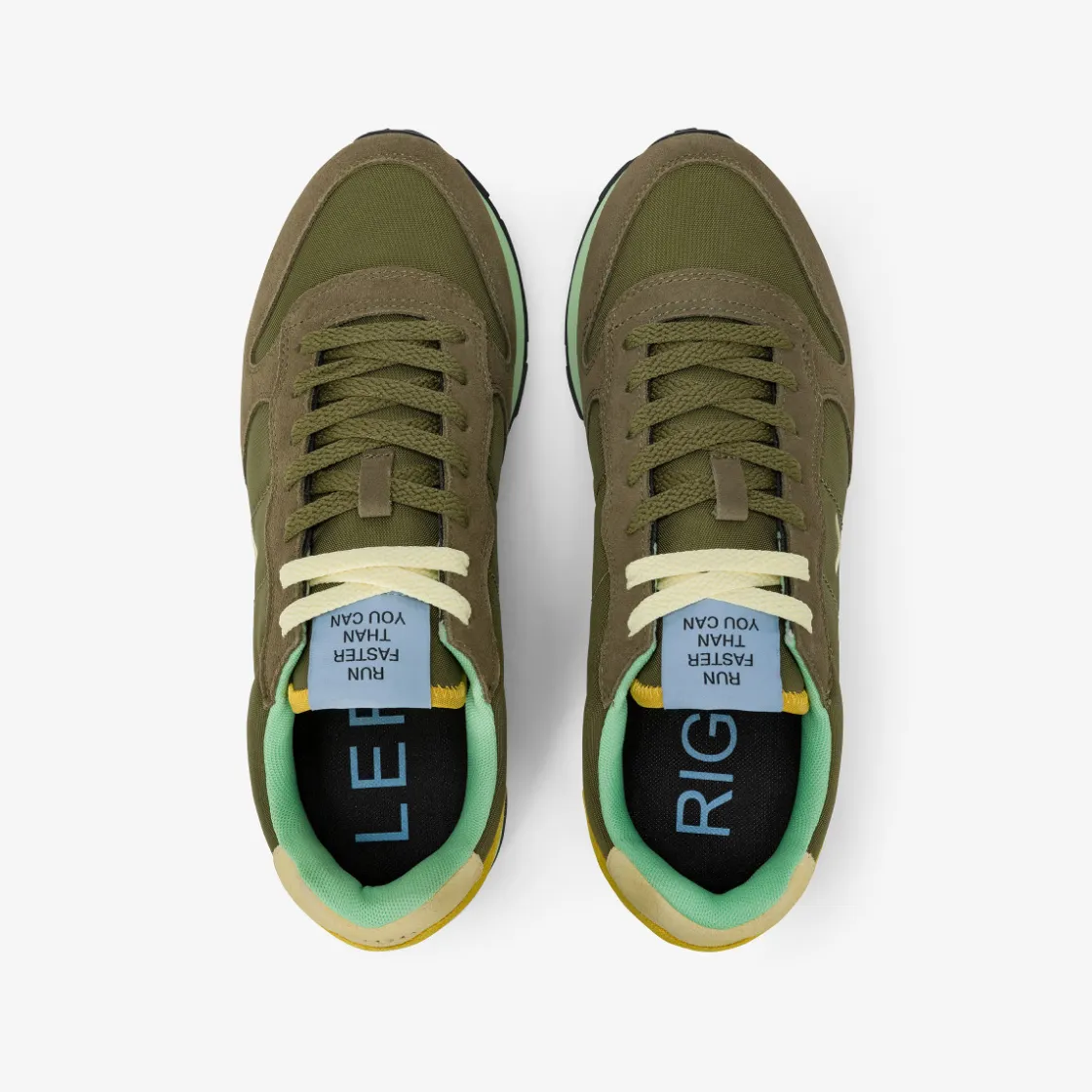 Sale Sneaker Tom Multicolor in nylone e suede verde militare Uomo Scarpe|Uomo